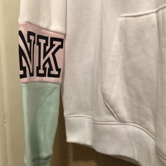 RARE HTF PINK Victoria’s Secret cowl neck pullover Top. White, pink & mint green - Picture 4 of 14